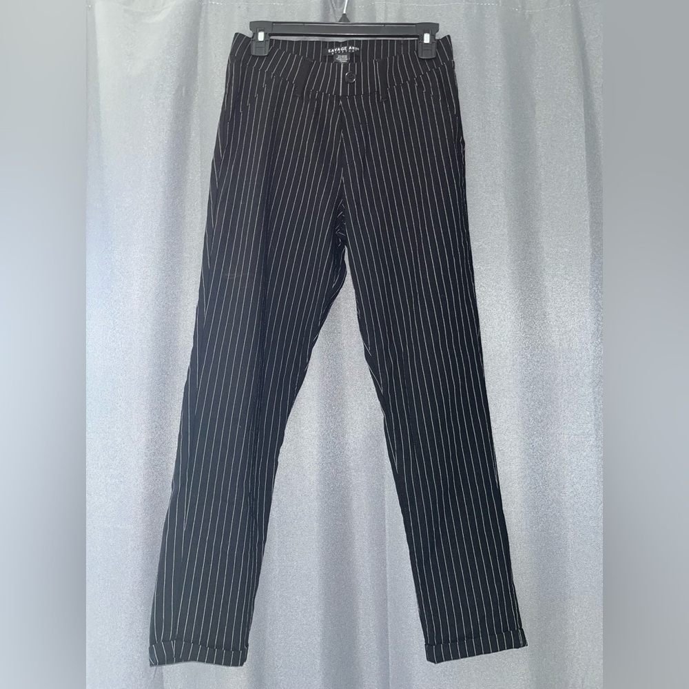 Savage Art Black Pinstripe Women’s Dress Pants